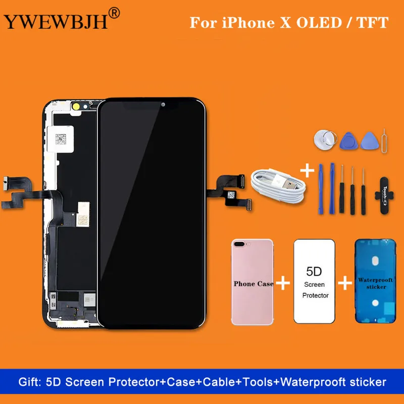 

AAA+++ LCD For iPhone X Xs OLED With 3D Touch Digitizer display for iphone x LCD Screen Digitizer Replacement Assembly with Gift