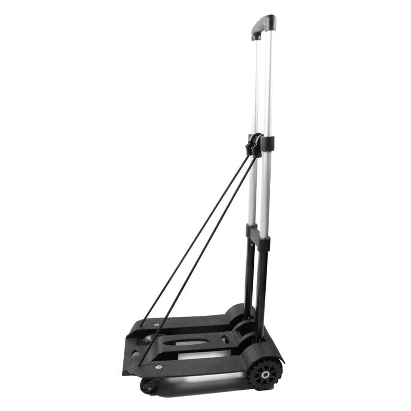 

Folding Hand Cart, Lightweight Utility Moving Cart with 2 Front Universal Wheel and for Travel, Luggage, Moving,Auto and Office