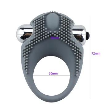 EXVOID Penis Vibrating Ring Delay Ejaculation Bullet Vibrator Clitoris Massager Adult Sex Toys for Men Male Cock Silicone Rings 5