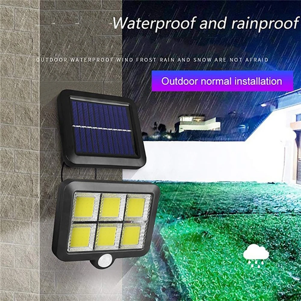 Solar ao ar Sensor de Movimento Solar à Prova Luz de Parede Luz de Segurança Solar Livre Jardim Luz Pir Lâmpada Dwaterproof Água Sensor Infravermelho Cob 6 Led 4 sensor de movimento lâmpada solar à prova