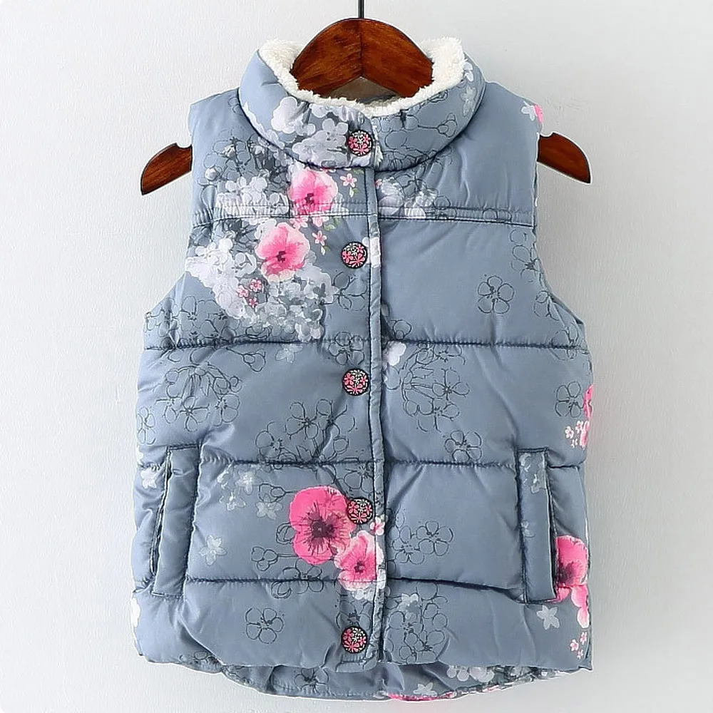 

Autumn Winter Children Clothes New Outerwear Coats Animal printing Hooded Girls Vest Jackets Baby Girl Warm Waistcoat #Y1