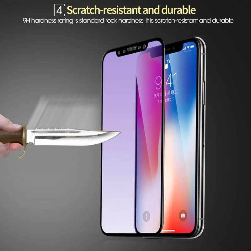 20 шт 6D анти фиолетовый синий луч закаленное стекло для iPhone 11 Pro