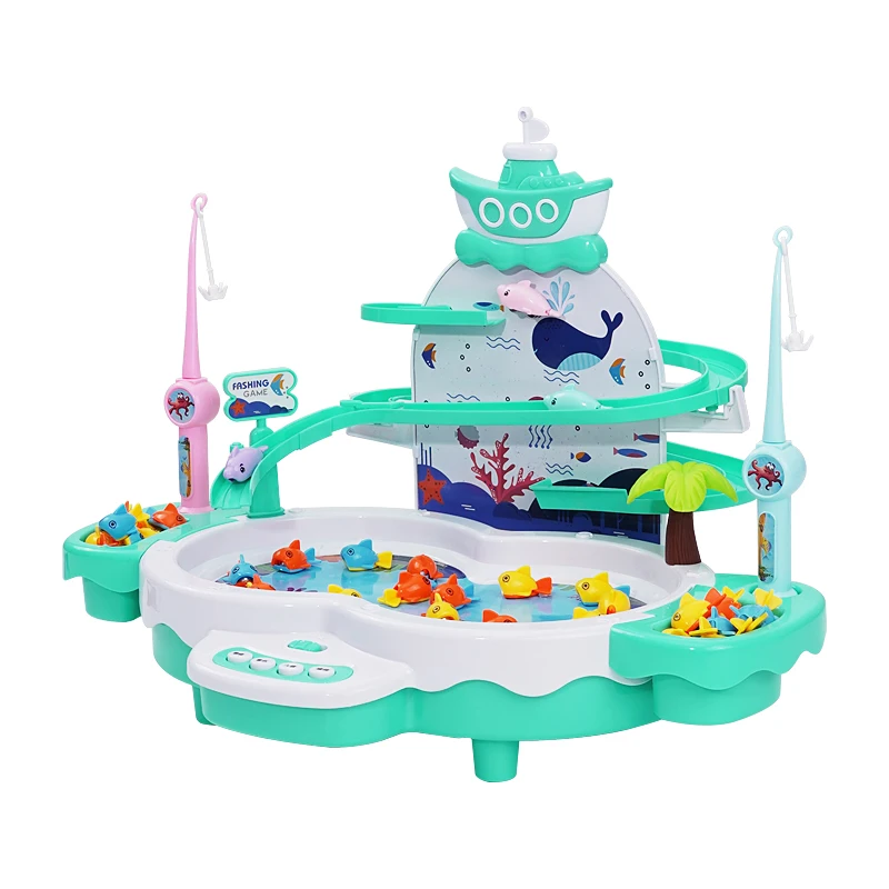  Infant Shining Kids Electric Fishing Toy Pool Baby 2-3 Years Old Boys and Girls Magnetism Fishing S