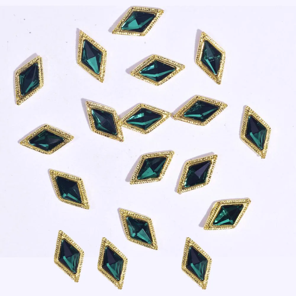 color3-10pcs 10* ромбовидные амулеты ювелирные изделия AB алмазные маникюрные камни кристалл дизайн ногтей плоские с обратной стороны 12 мм кристаллы для ногтей RhinestonesJR1-15 для ногтей - Цвет: color3-10pcs