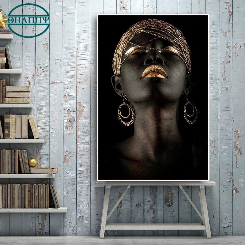

Contemplator Black African Nude Woman Decor Wall Art Canvas Painting Nordic Posters Wall Pictures Living Room Pictures Unframed