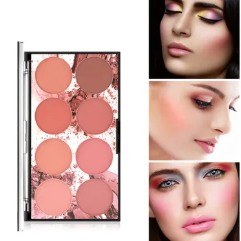 

Charm Girls Lasting Waterproof Blusher Palette Multi-Colors Non-blooming Natural Mineral Pigment Face Makeup Cosmestics TSLM2