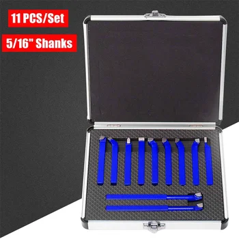 

NEW 11Pcs 8mm Welding CNC Lathe Cutting Tool Metal Carbide Brazed Tipped Bit Working Lathe Turning Cutting Threading Tool Set