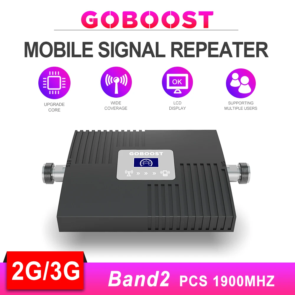 3G 2G повторитель 1900 3G усилитель сигнала 2G GSM усилитель сотового сигнала шт 1900 МГц для мобильных телефонов банда2 усилитель lcd дисплей