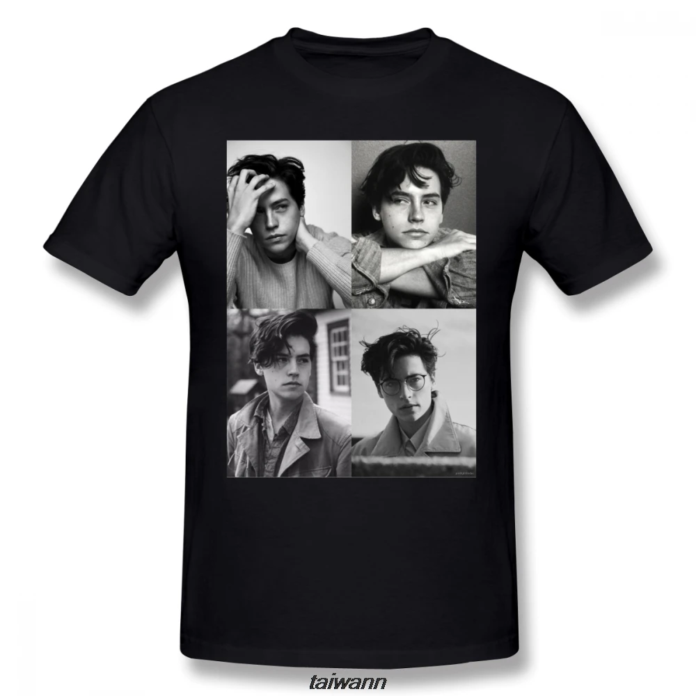 

Cole Sprouse T Shirt Cole Sprouse Collage B W T-Shirt Male Tee Shirt Classic Printed Fun Plus size Short-Sleeve Tshirt