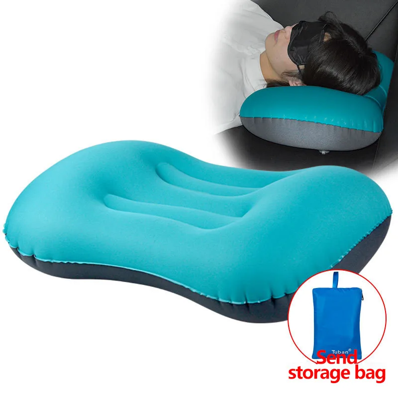 

1 Pcs U-shaped Travel Pillow TPU Inflatable Foldable Air Neck Self Pump Up Lightweight Relaxing Camping Travel Pillow