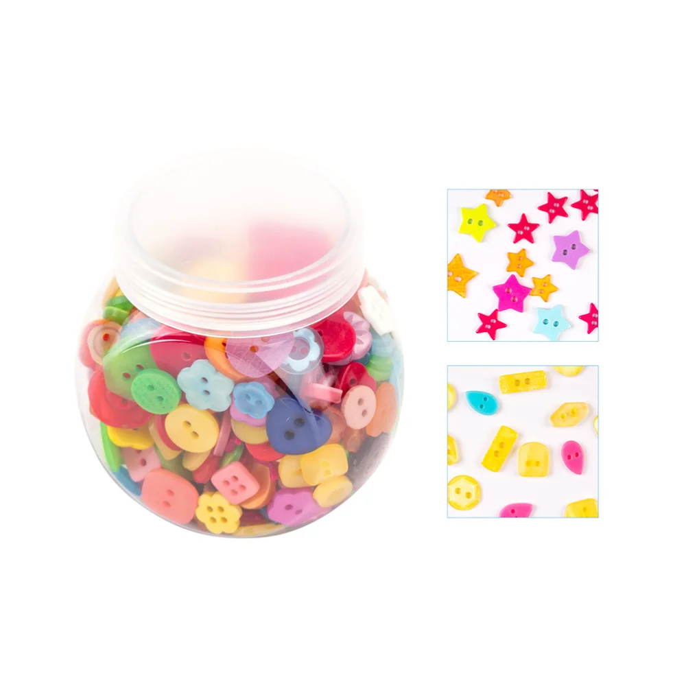

400pcs/pack Resin Buttons Decorative Cratf Buttons for Project Sewing Scrapbooking