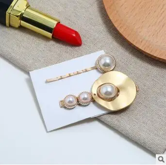 60 компл./лот 2 шт./компл. DIY простая Золотая жемчужина геометрические заколки для волос BB костюмы дрель заколки для волос Инструменты для укладки волос аксессуары HA830