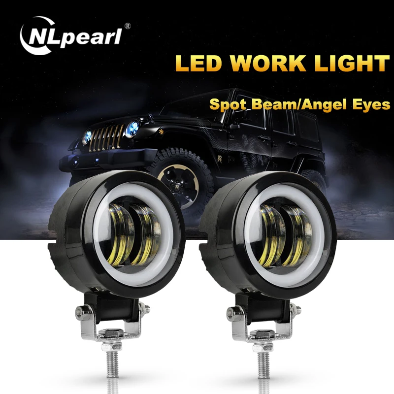 

Nlpearl 3 Inch Round Led Fog Lights for Cars 4Ч4 SUV 20W Car Light with LED Angel Eyes for Offroad Truck Tractor Spot Beam 9-32V