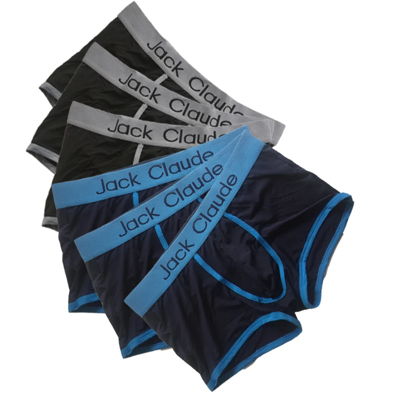 3 zang blue 3 black 6 шт./лот,, мужское нижнее белье, мужские боксеры, мужские трусы для мужчин, комфортные трусики из «дышащей» ткани, Cuecas, боксеры для мужчин, сексуальные боксеры для мужчин - Цвет: 3 zang blue 3 black