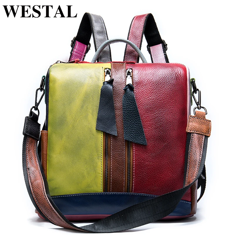WETSAL backpack women genuine leather convertible backpacks female women's school bag for girl mochila feminina | Багаж и сумки