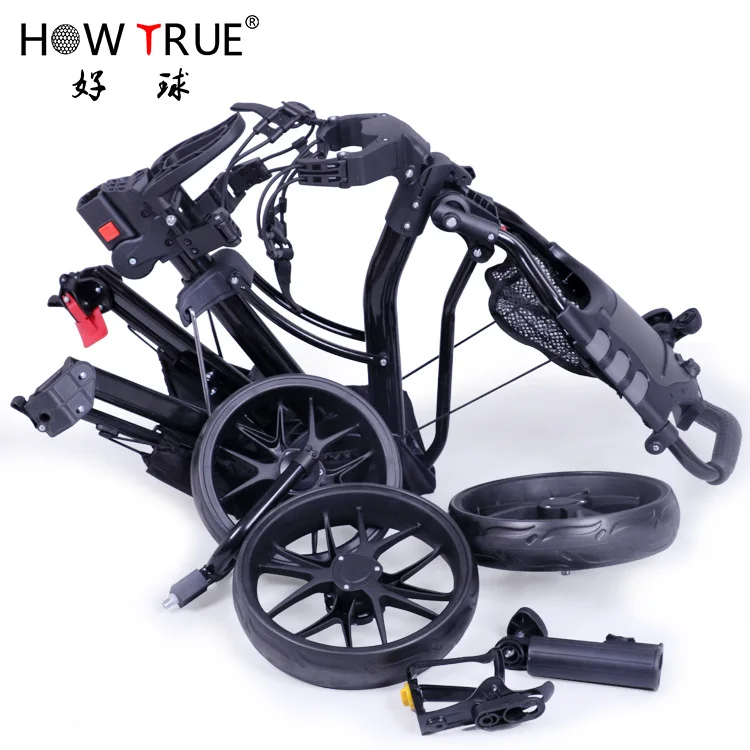 New Multi-Functional Golf Car Foldable 3 Wheels Push Cart Bag Cart