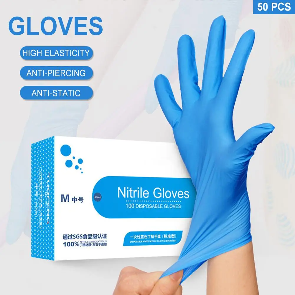 

50Pair Disposable Gloves Latex Dishwashing Kitchen Work Rubber Garden Gloves Universal Thicken Disposable Gloves Latex