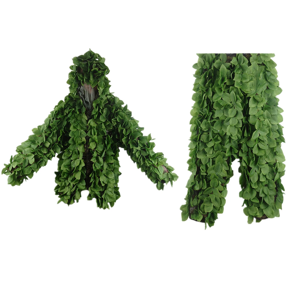 VILEAD зеленые листья камуфляж костюм охотничий Ghillie костюм Лесной Камуфляж охотничья одежда камуфляж снайперская армейская страйкбольная униформа