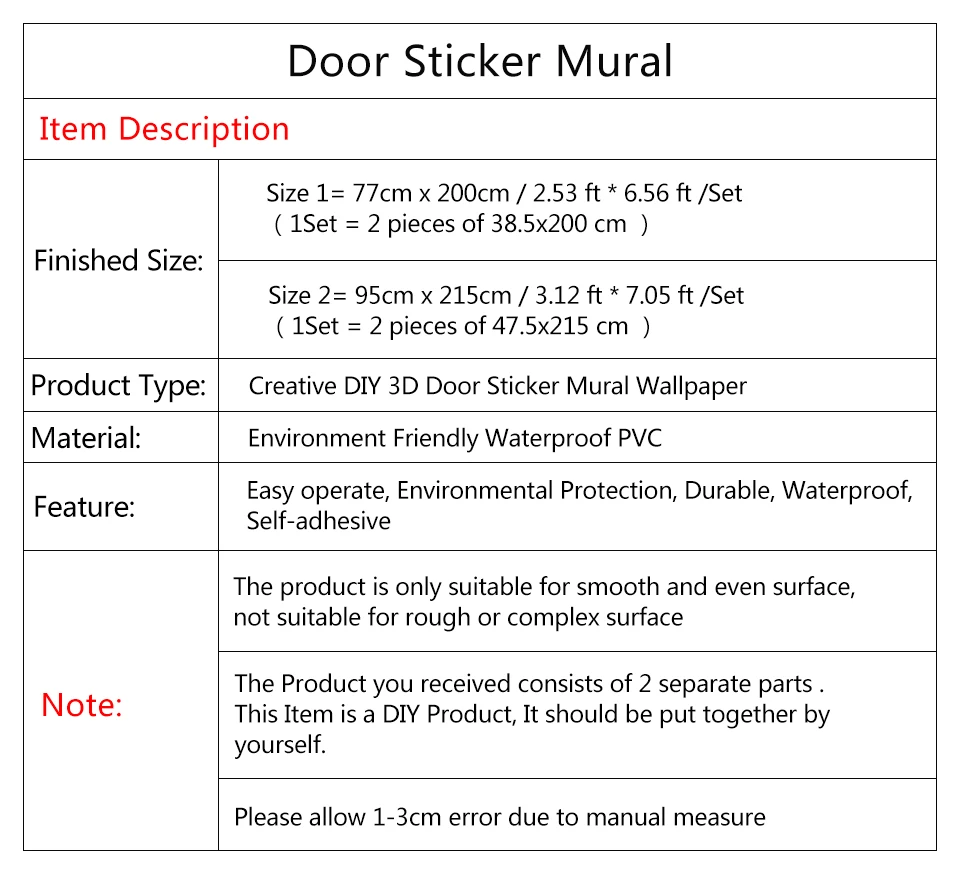 Mural DIY Decal Creative PVC Underwater World Door Sticker Self Adhesive Print For Renew Art Picture Home Decoration Girls Room
