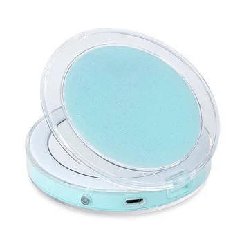 

Led Lighted Mini Makeup Mirror 3X nifying Compact Travel Portable Sensing Lighting Makeup Mirror Lime Green