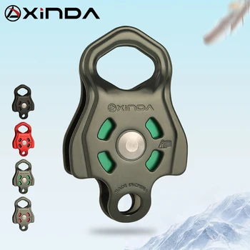 XINDA 전문 단일 풀리 기어, 볼 베어링 등산 암벽 등반 지퍼 트래버스-캐리지 풀리 해결