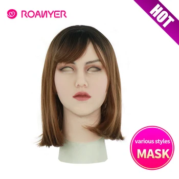 

ROANYER May-Mask Silicone Female Mask Woman Shemale Silikon Mask Realistic Artificial Face Mask transgender Crossdresser