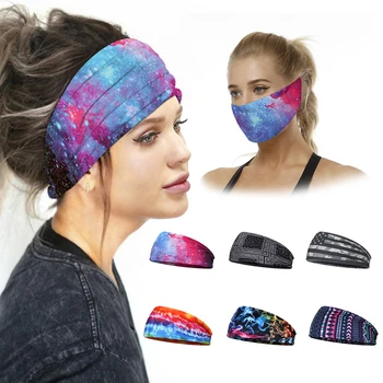 

Fashion Printed Yoga Elastic Hair Band Sport Headband Gym Anti-Slip Slim Hair Band For Fitness Antiperspirant Headband Turban