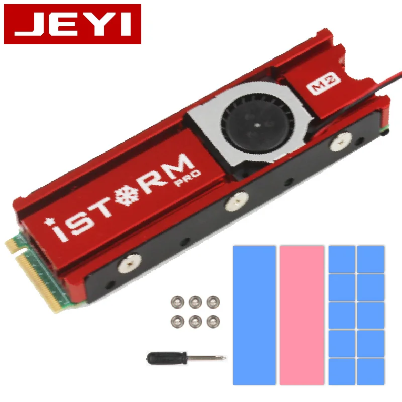 JEYI охлаждающий вентилятор Storm Fan NVME NGFF M.2 радиатор ssd алюминиевый лист