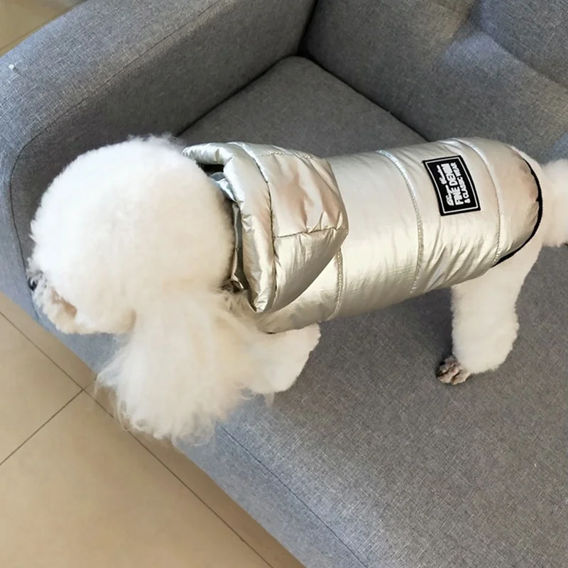 Одежда для собак на осень и зиму, пальто для собак, толстая одежда для собак, Серебристые цвета, супер теплые куртки для собак