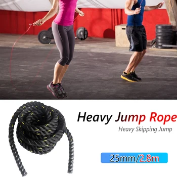 

Heavy Skipping Jump Rope Fitness Weighted Battle Rope 9ft Length 1 inch Diameter Exerciser Equipments Gym Training