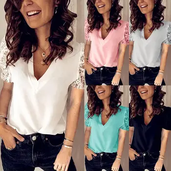 

2020 Sexy Fashion Women Lace Spring Summer Crochet Tops Tees Plus Vintage Size Femme Shirts Full Long Sleeve Blouse Boho Casual