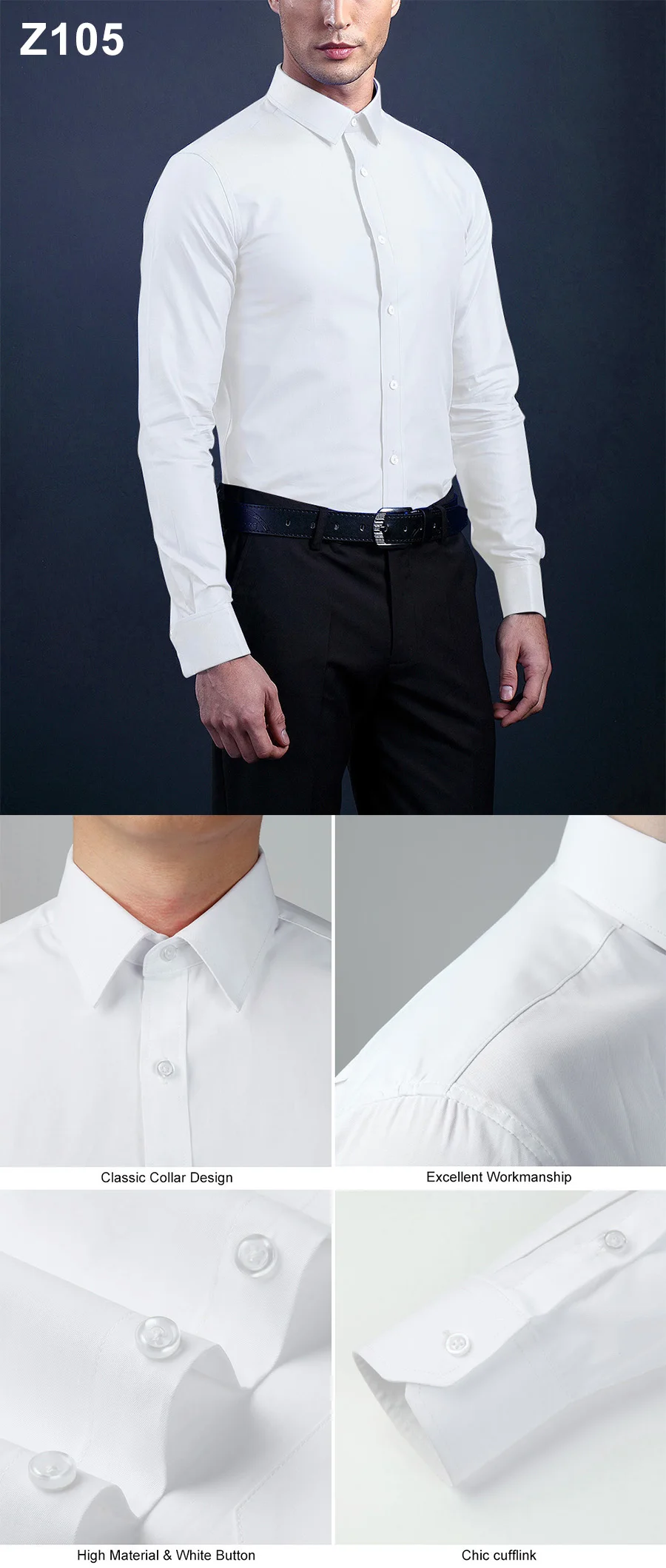 HISDERN/Модная Мужская рубашка, Повседневная рубашка на пуговицах с длинным рукавом, деловые вечерние рубашки-смокинги