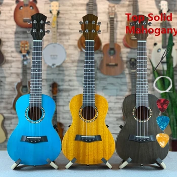 

Ukulele Top Solid Mahogany Concert Tenor 23 26 Inch Acoustic Electric Mini Guitar 4 Strings Ukelele Guitarra Colorful Pick Up