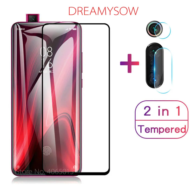

2 in 1 Tempered Glass For Xiaomi Redmi K20 pro Mi 9T Pro Mi9T Screen Protective Glass On For Redmi 7A Note7 Pro Camera Lens Film