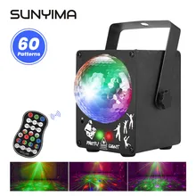 Sunyima 18w luz do estágio som ativado girando bola de discoteca dj festa luzes rgb led luz de palco para o casamento de natal