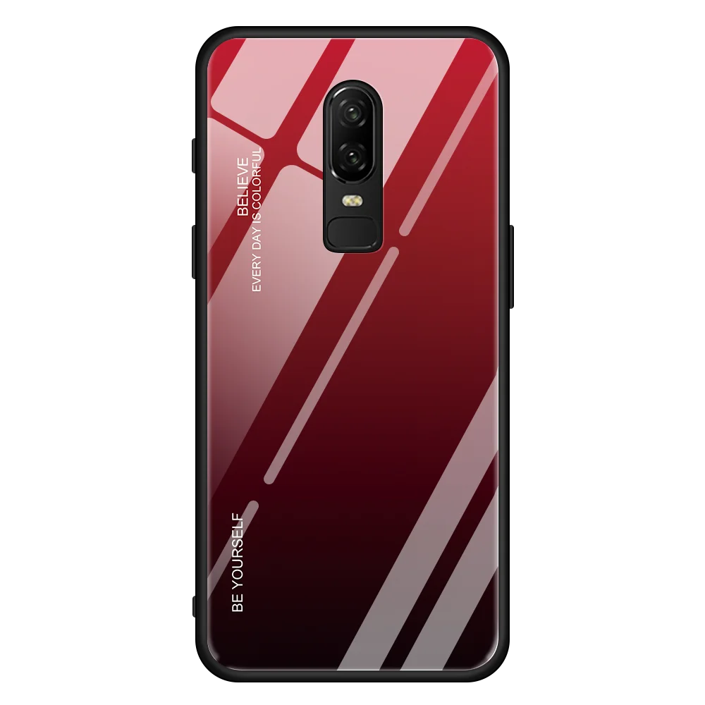 05 Защитный кожух для телефона в виде ракушки для Oneplus 6 градиентный чехол из закаленного стекла для One Plus 5 5T 6T Fundas - Цвет: 05