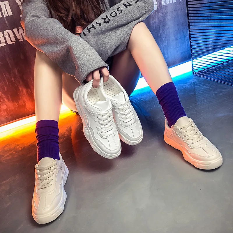 

2019 Spring Students Simple Shoes Women's Versatile Korean-style Fresh Harajuku MacBook Online Celebrity Rubber Lady Whole Trans