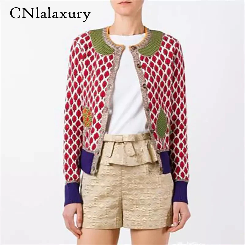 Женский вязаный кардиган с длинным рукавом подиумный Дизайнерский Жакет