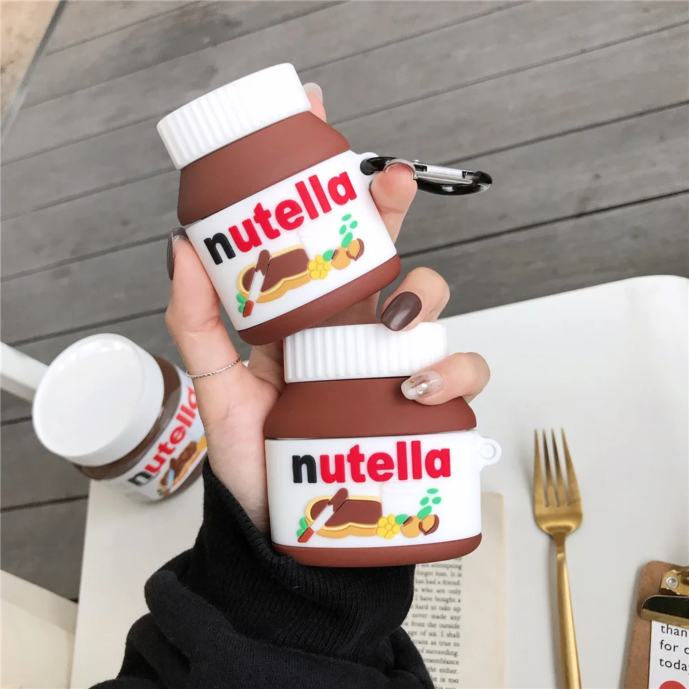 Ferrero food Nutella chocolate sauce Wireless Bluetooth Earphone Case For AirPods Pro 2 1 Cute 3D Soft Silicon Headset cover |
