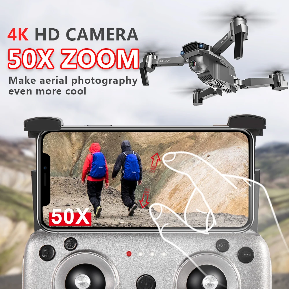 SG907 gps Дрон с камерой 4K 5G Wifi RC Квадрокоптер оптический поток складной мини 1080P HD