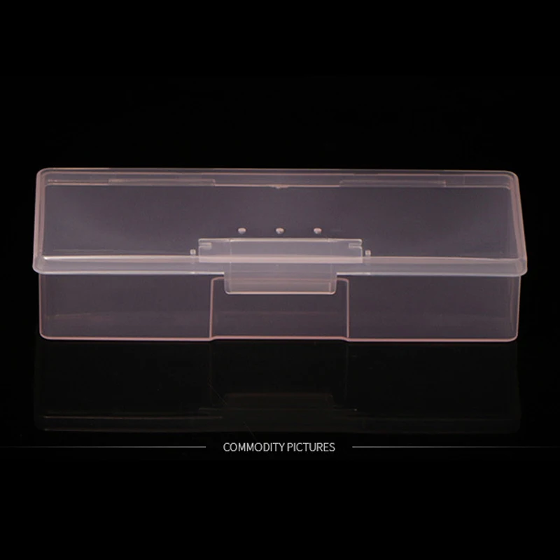 Nail Plastic Storage Box Clear Holder Container Pink Case Manicure Tools Translucent for Scissor Brush Files Sponge Collect Box