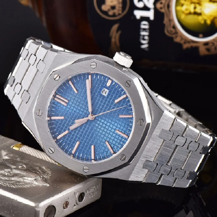 

Automatic on chain time meter Sapphire crystal automatic watch 41mm stainless steel bracelet and Blue Clock dial