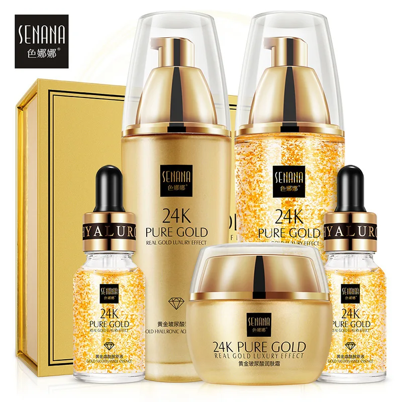

Color Nana 24K Gold Hyaluronic Acid Moisturizing Set Moisturizing Pores Nourish Skin Rejuvenation Facial Care