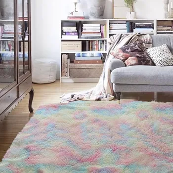 

Bedroom Carpet Living Room Room Plush Bedside Blanket Full Of Mats Non-slip Carpet Colorful Floor Mats Floor Mat Home Carpet