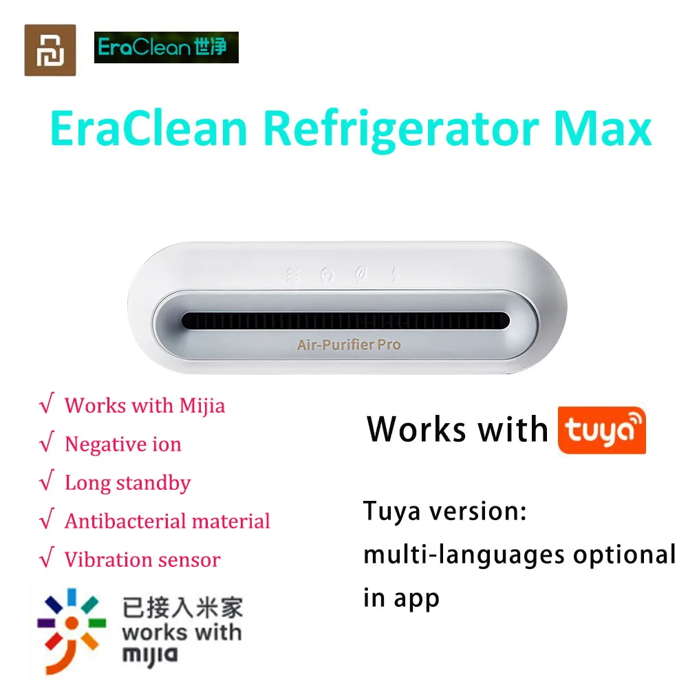 Upgrade EraClean Refrigerator Max Deodorizing Sterilizer Ozone Purifier Deodorant Kitchen Home Work with Mijia or Tuya App |