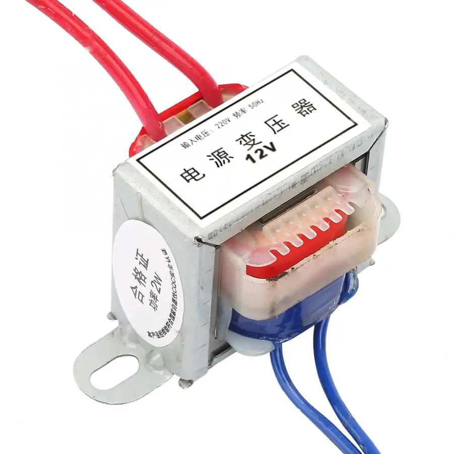 AC 12 V/24 V Выходное напряжение 2W вход 220V 50Hz одиночный силовой трансформатор с огнезащитным нейлоновым сердечником