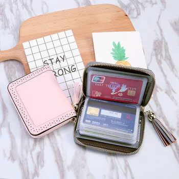 

2020 New Tassel Pendant Wallet Card Holder Women's Fashion Personality Mini Large Capacity Multi Card Holder Card Holder