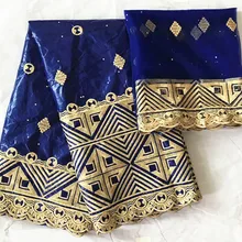 Новое поступление Африканский Базен riche getzner nouveau высокое качество морская парча ткань Французский кружевной ткани 5+ 2 ярдов/партия