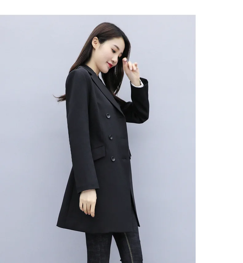 Осенняя одежда, стиль, платье большого размера, приталенный костюм, куртка в западном стиле, свободная одежда средней длины в полоску, маленький костюм