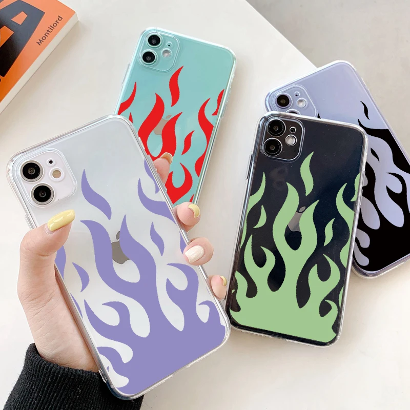 Fashion Flame Pattern Phone Case For iPhone 11 12 X XR 11Pro XS MAX 6 S 7 8 Plus SE 2020 Ocean Wave Clear Soft Back Cover Coque Fashion Flame Pattern Phone Case For iPhone 11 12 X XR 11Pro XS MAX 6 S 7 8 Plus SE 2020 Ocean Wave Clear Soft Back Cover Coque
